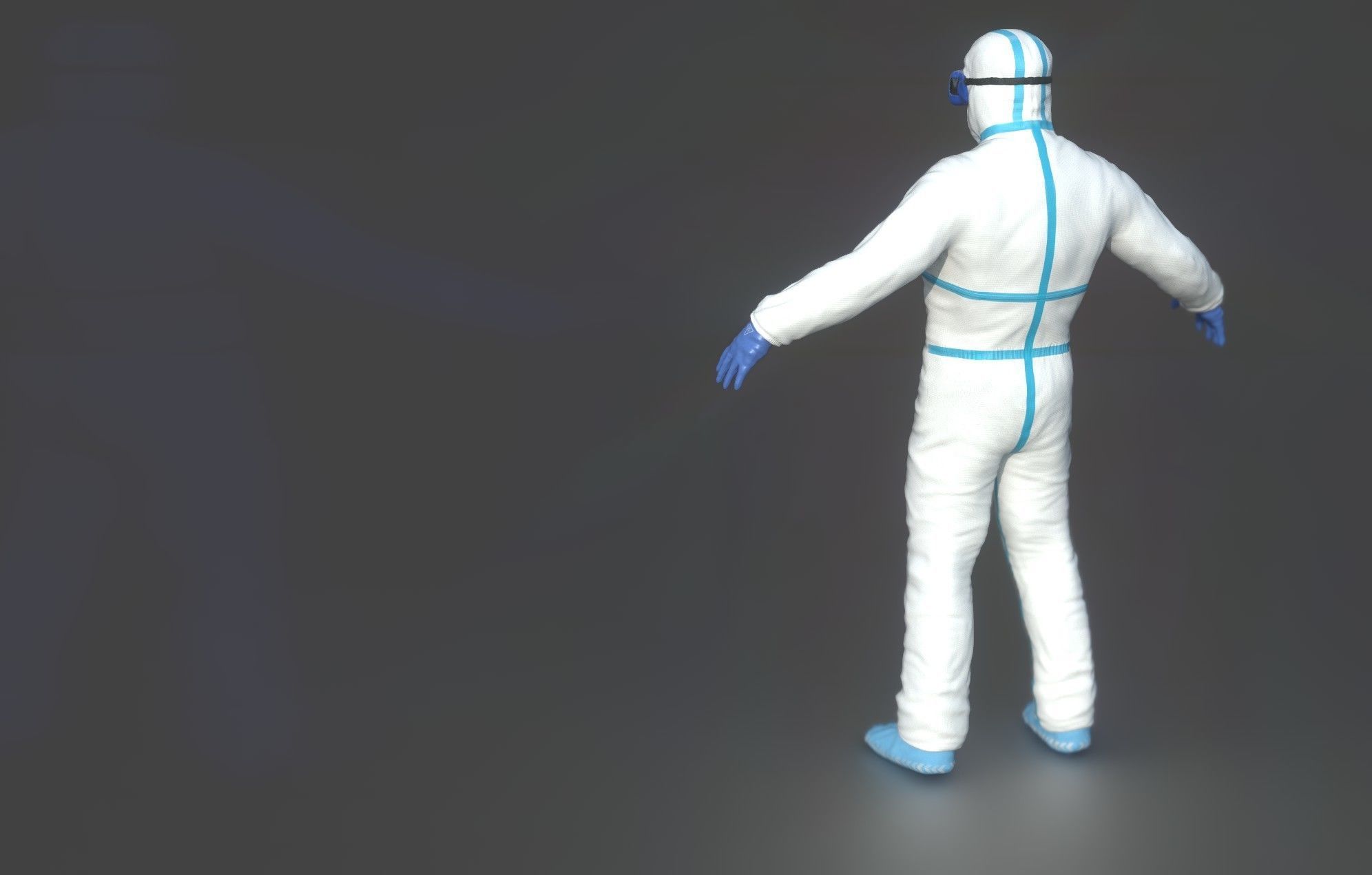 Hazmat Suit white 3D model_10