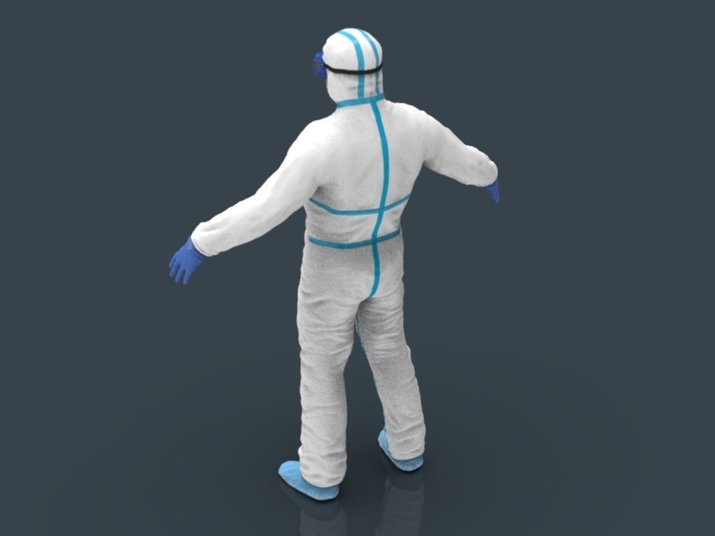 Hazmat Suit white 3D model_22