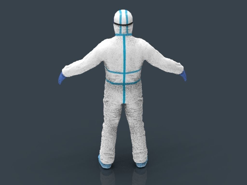 Hazmat Suit white 3D model_25