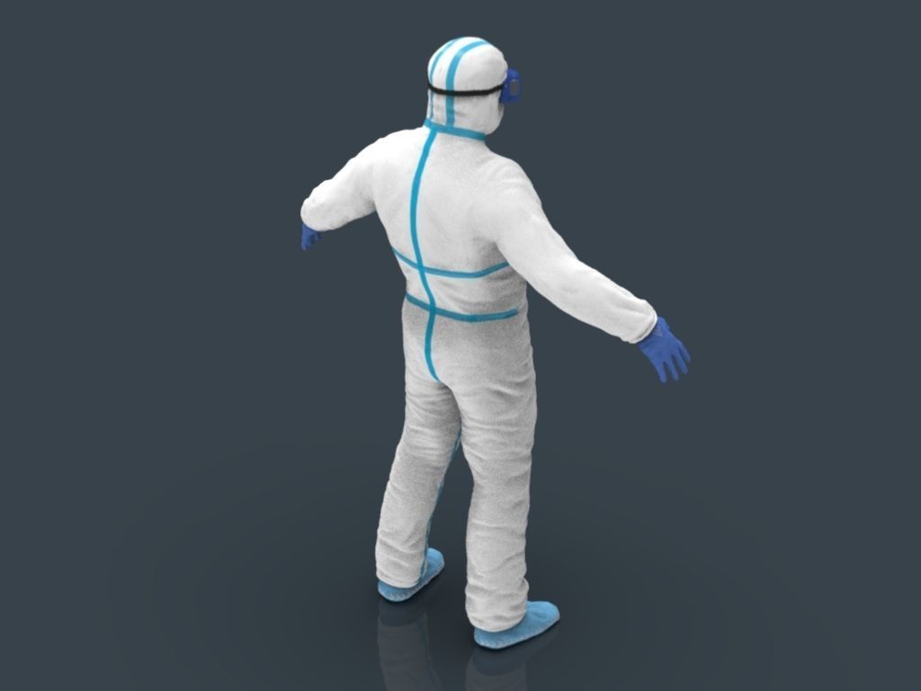 Hazmat Suit white 3D model_26
