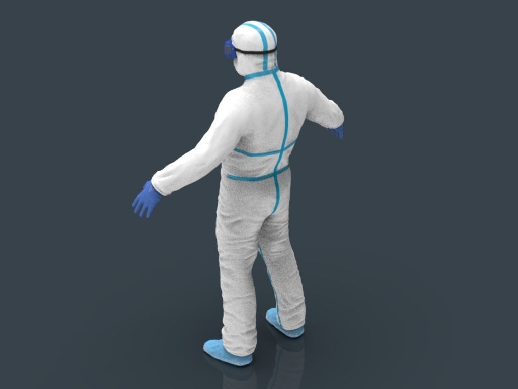 Hazmat Suit white 3D model_23
