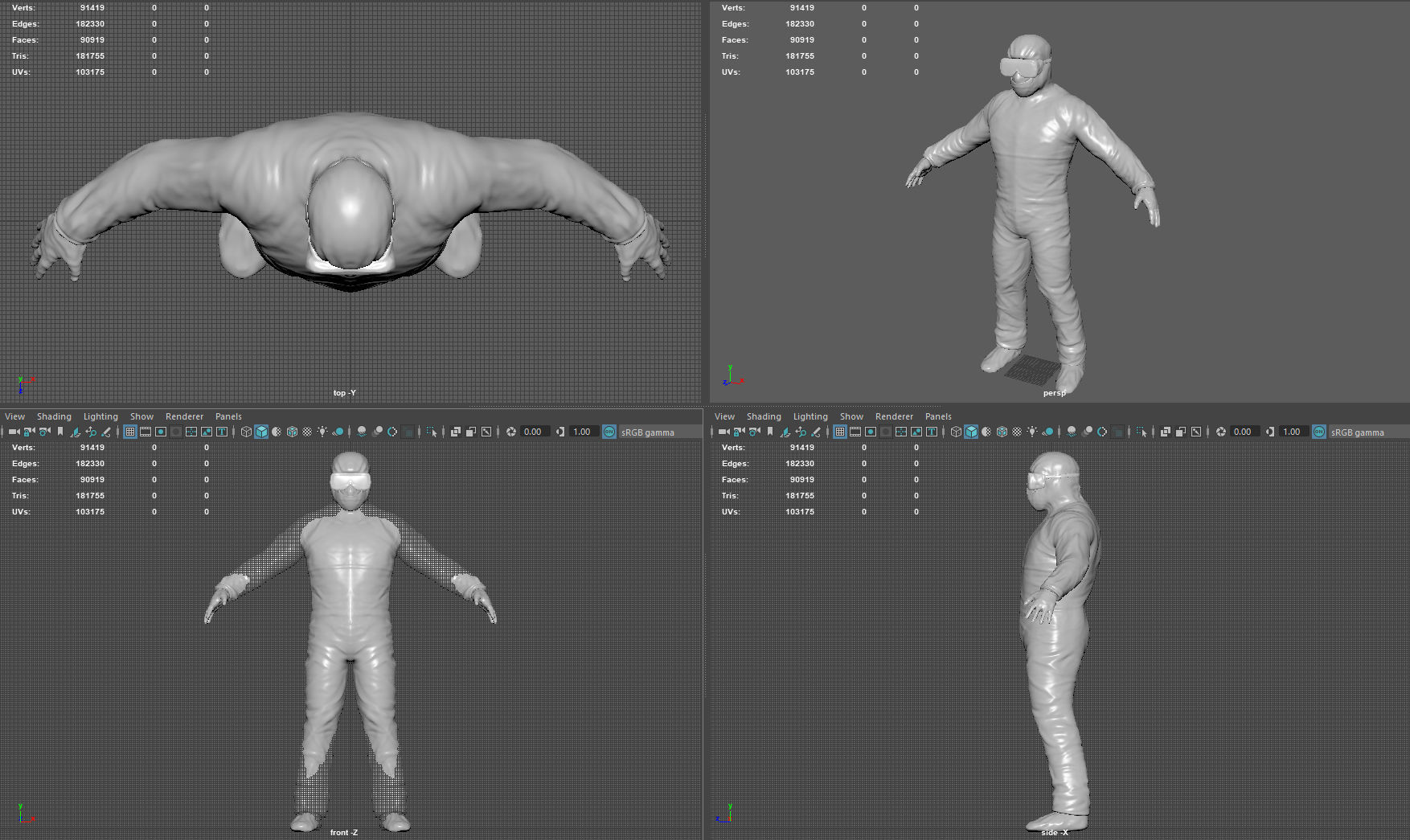 Hazmat Suit white 3D model_12