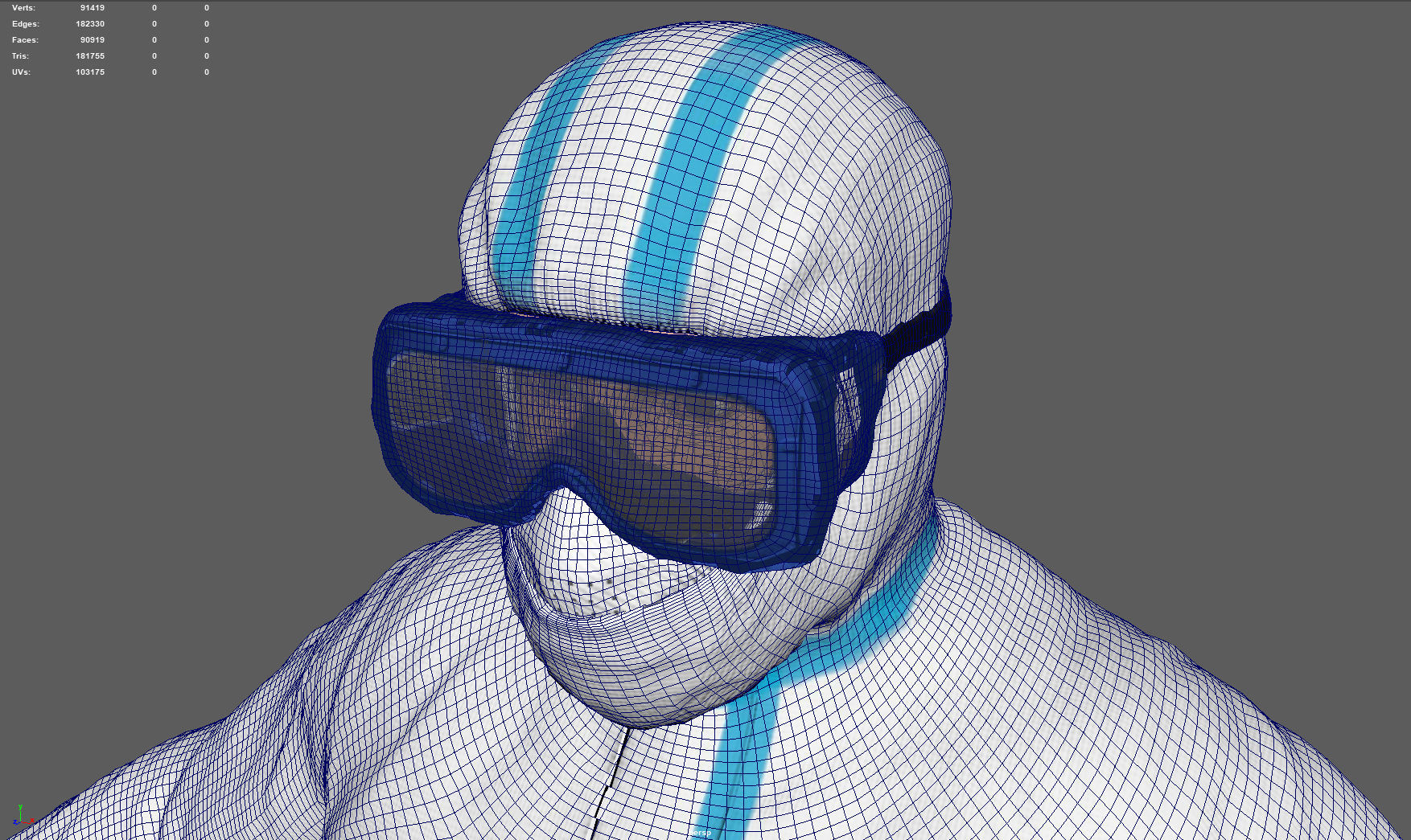 Hazmat Suit white 3D model_6