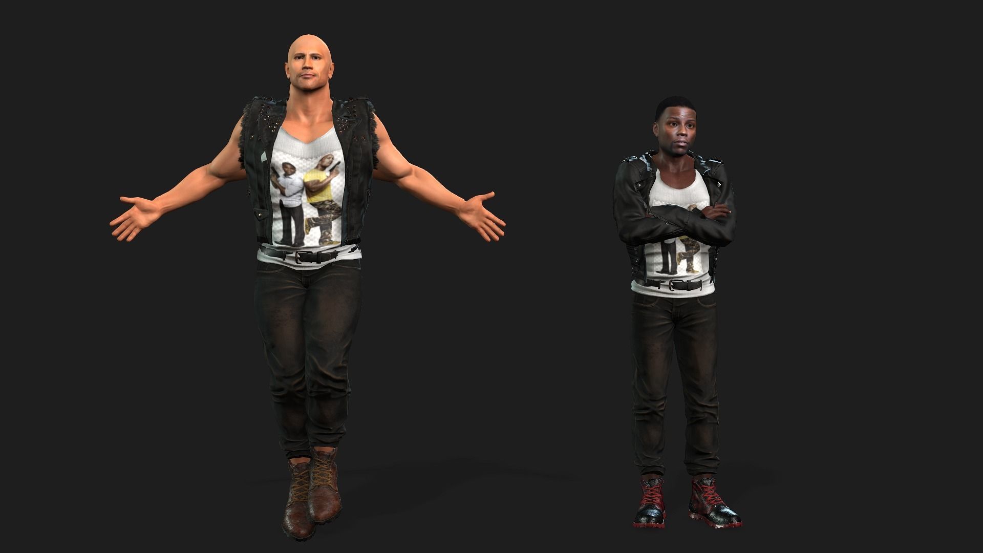 dwayne johnson and kevin-hart 3D model 3D Model Collection_3