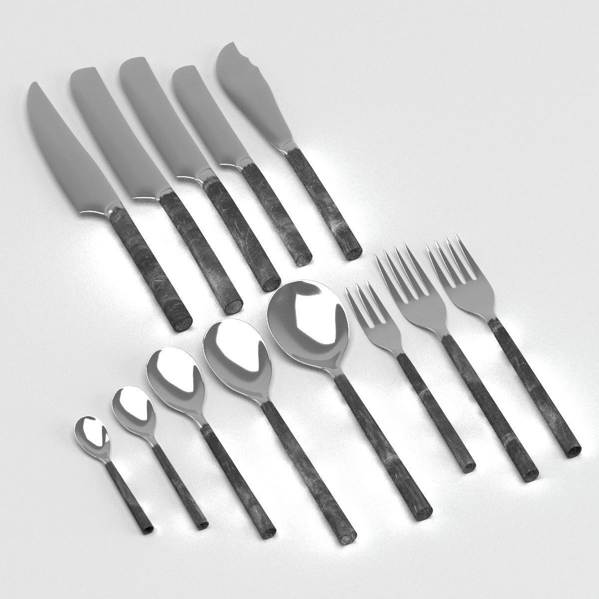 Rangthong Flatware Cutlery 3D model_1