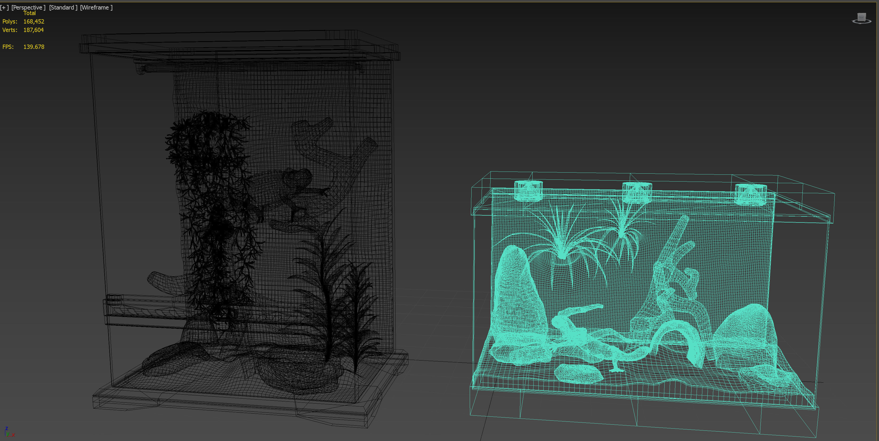 Reptiles terrarium Decoration  Low-poly 3D model_4