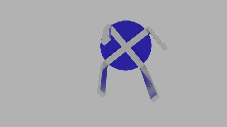 X Stool chair Low-poly 3D model_2