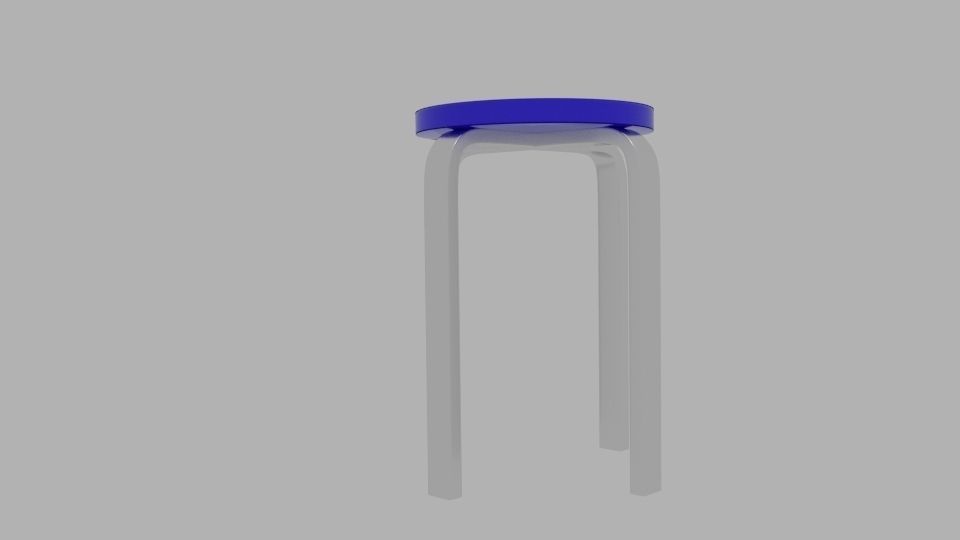 X Stool chair Low-poly 3D model_1