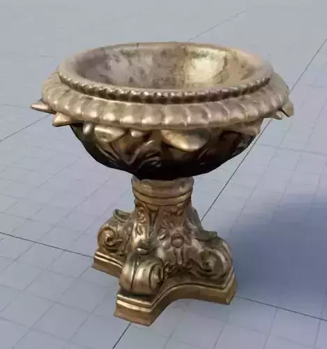 Golden Ornate Antique Bowl
