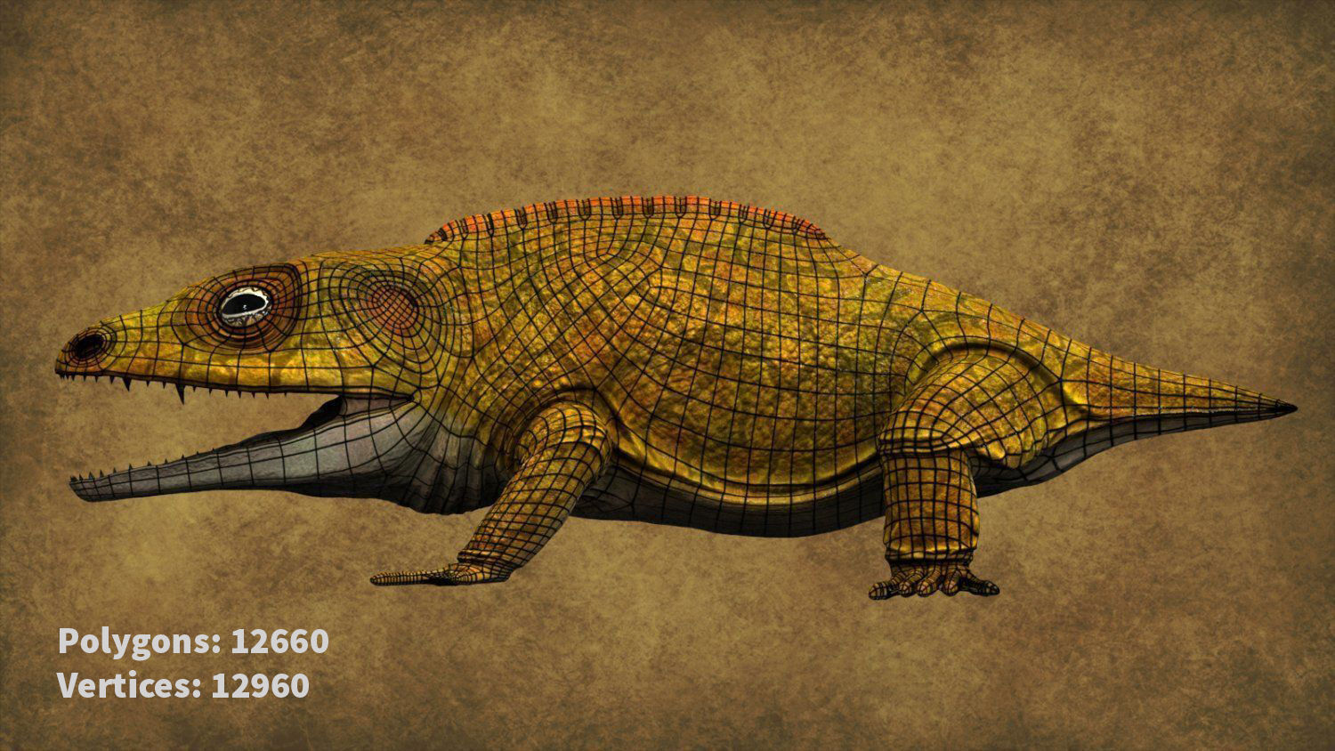 Extinct amphibians pack Low-poly 3D model_34