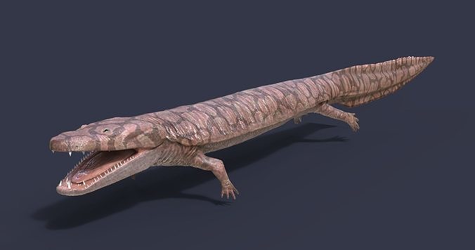 Extinct amphibians pack Low-poly 3D model
