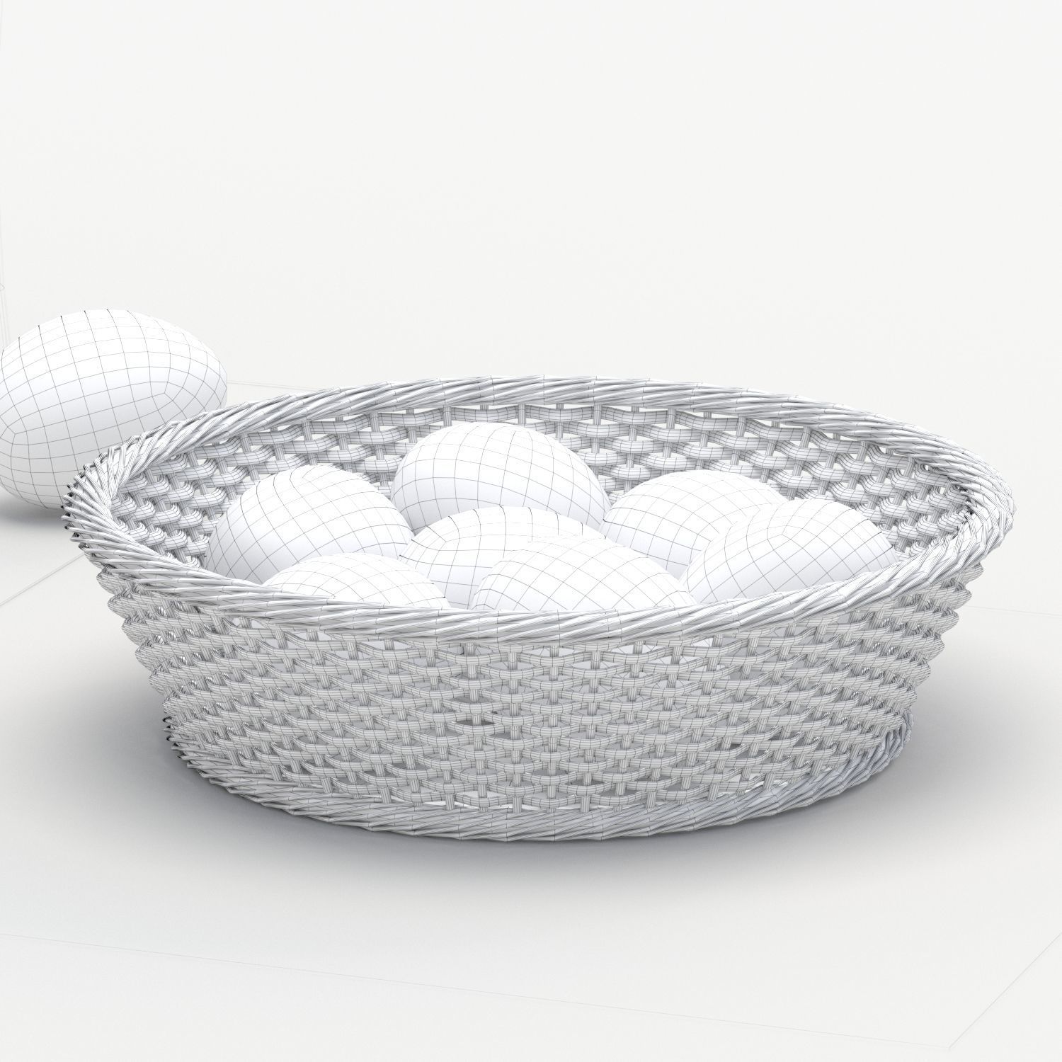 Easter eggs and Willow twigs 3D model_7