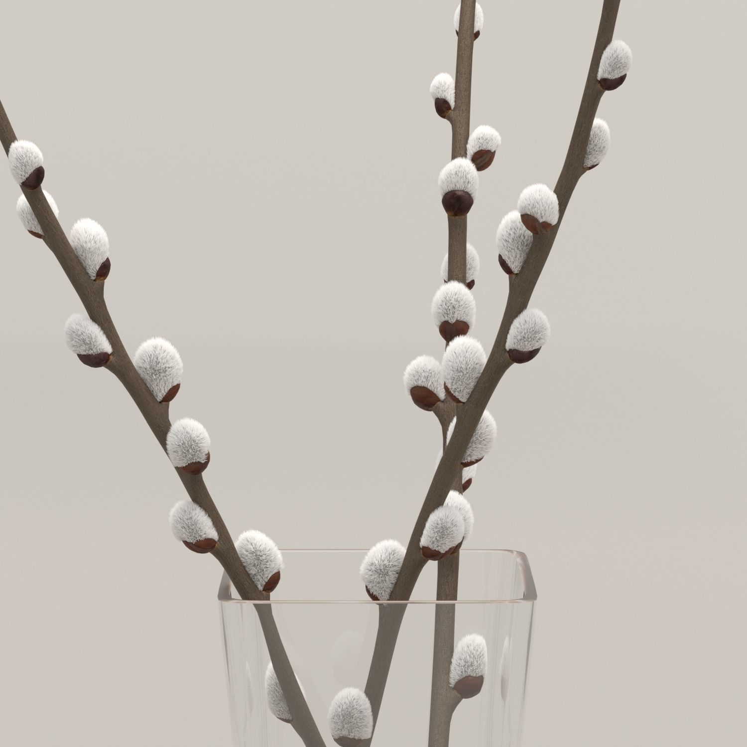 Easter eggs and Willow twigs 3D model_3