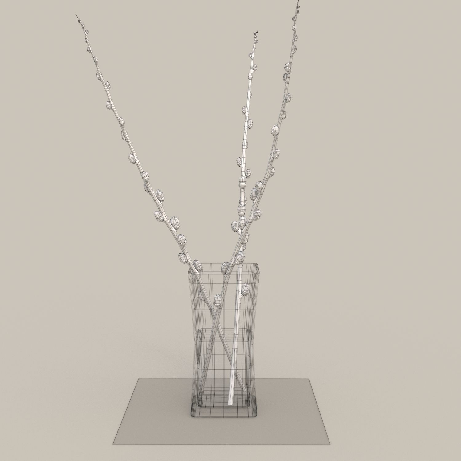 Easter eggs and Willow twigs 3D model_9