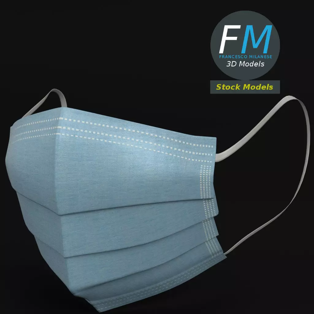 Surgical mask 3D model_0