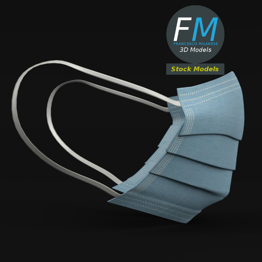 Surgical mask 3D model_4