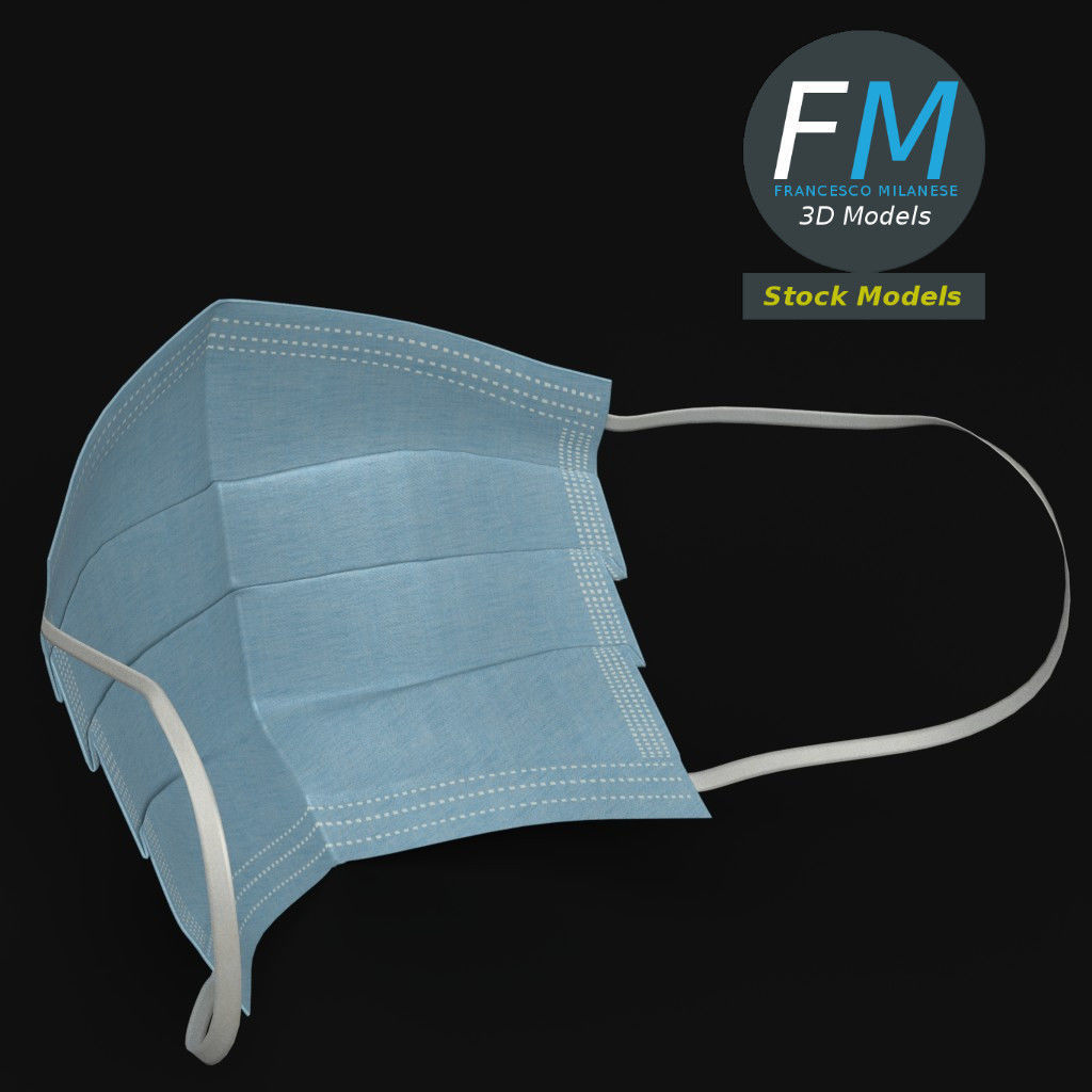 Surgical mask 3D model_2