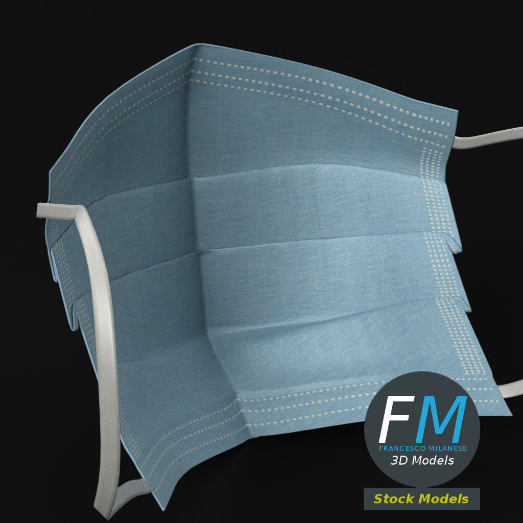 Surgical mask 3D model_5