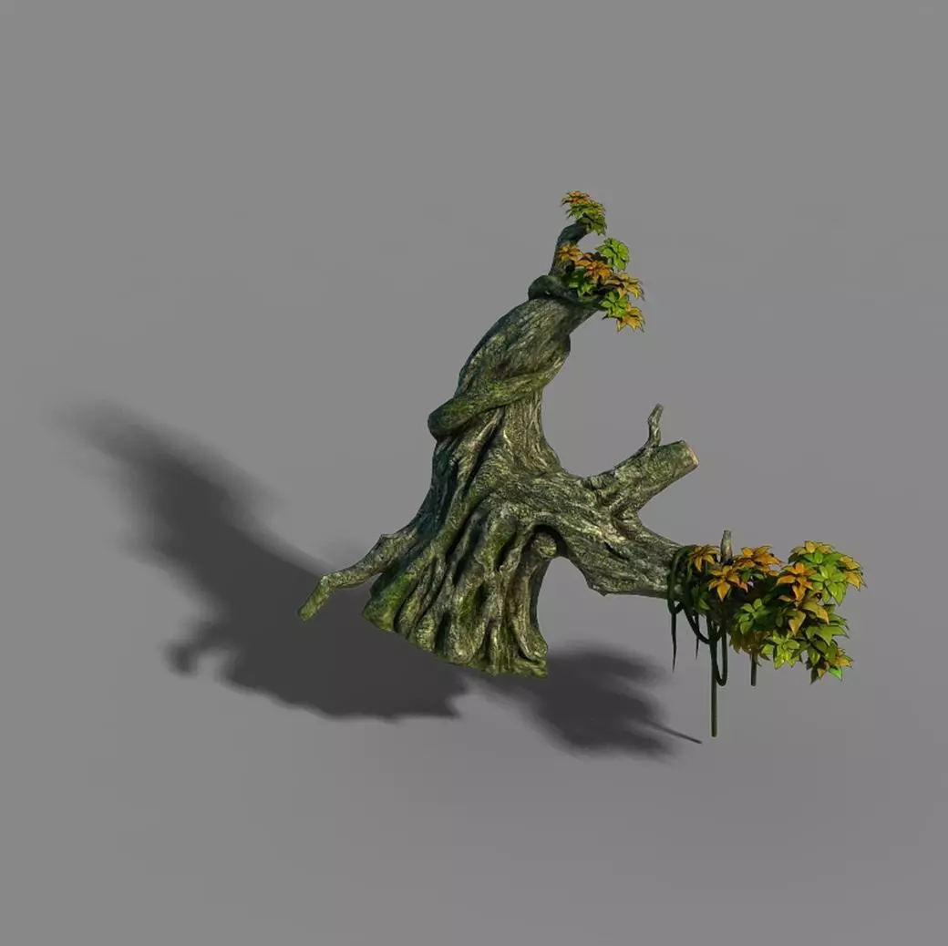 Small bamboo peak - dry tree head 01 3D model