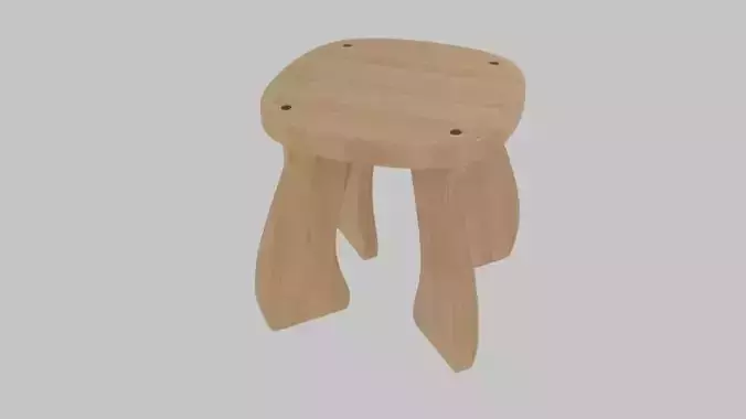 Wooden Stool 3D model