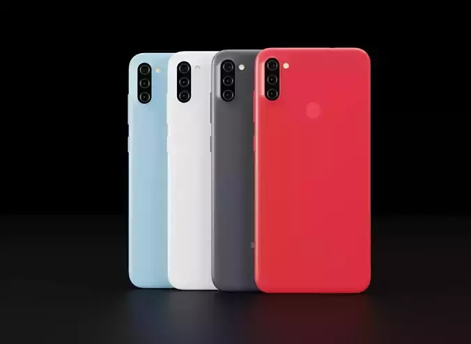Samsung Galaxy A11 In All Official Colors Free low-poly 3D model