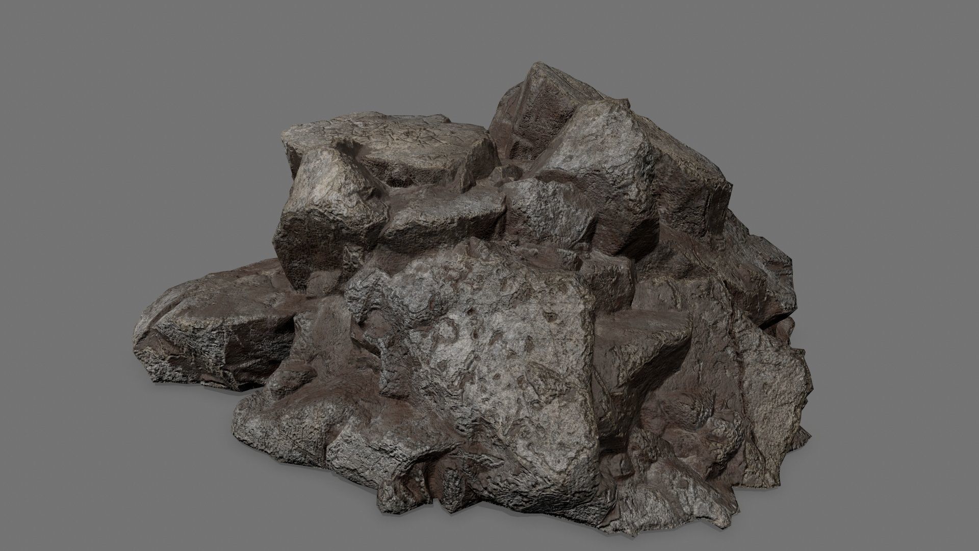 Rock Set Low-poly 3D model_9