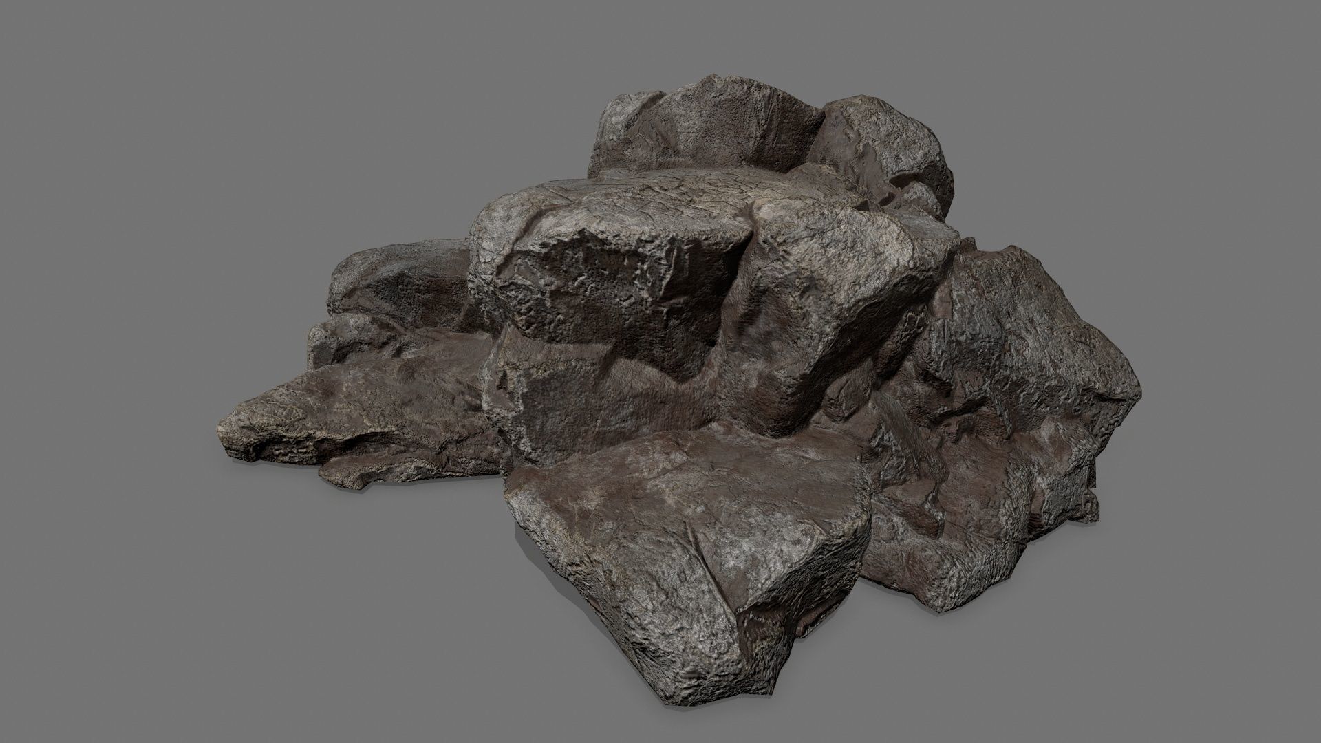 Rock Set Low-poly 3D model_10