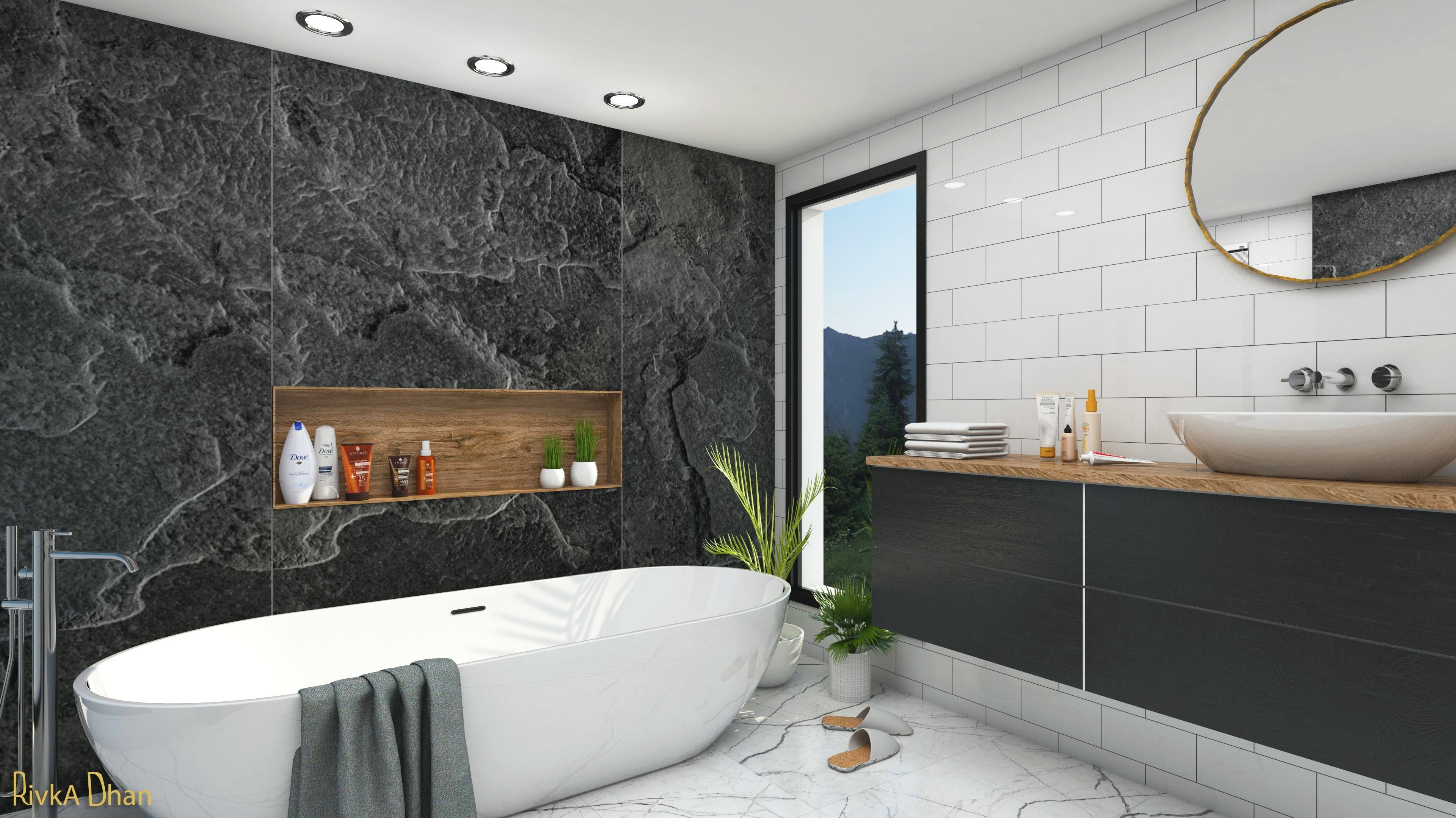 Modern bathroom in Sketchup software 3D model_2