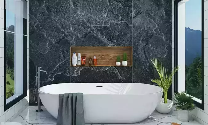 Modern bathroom in Sketchup software 3D model