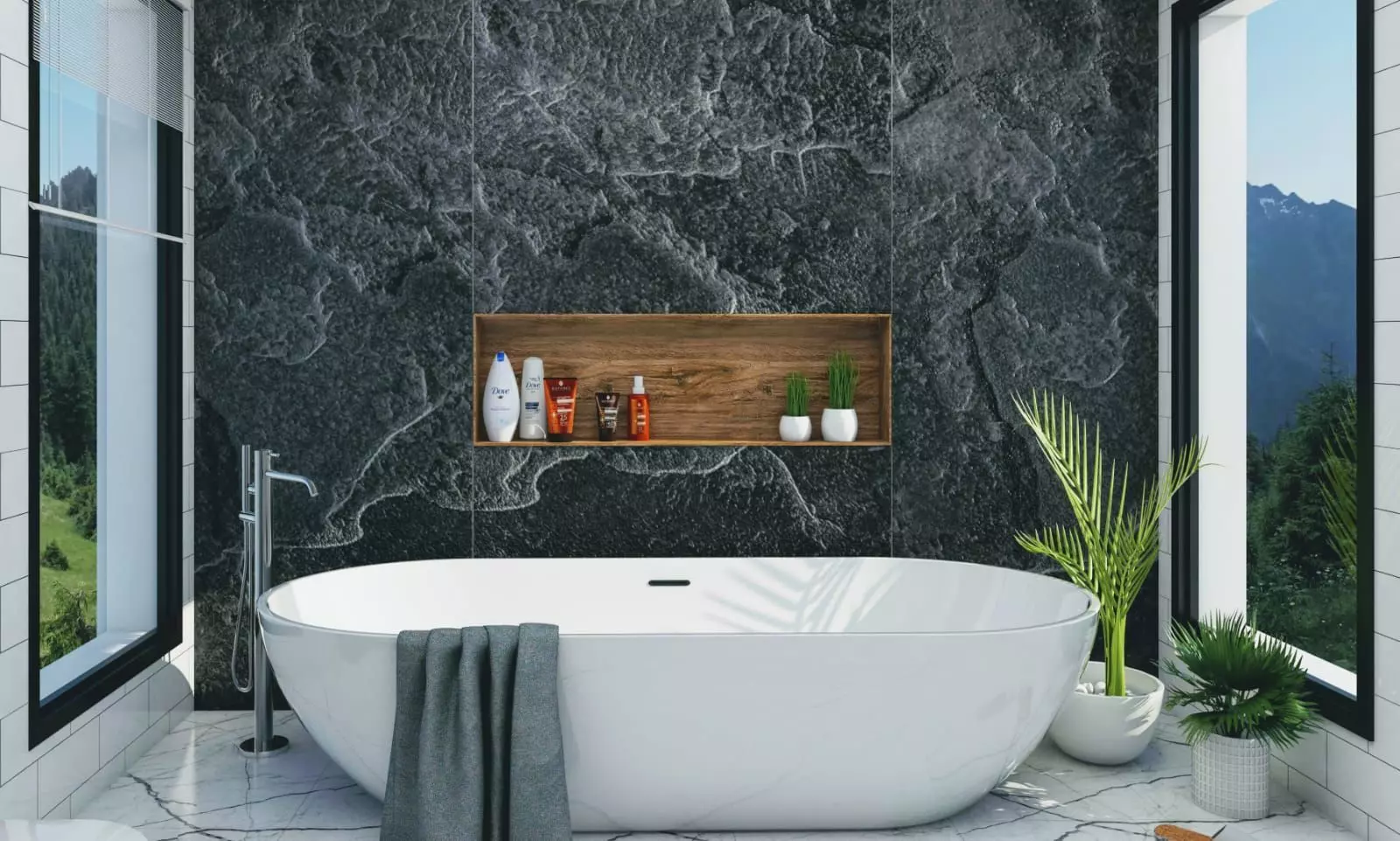 Modern bathroom in Sketchup software 3D model_0