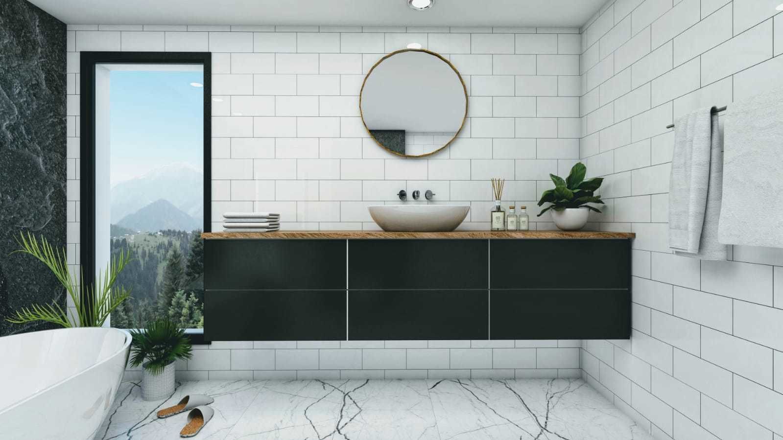 Modern bathroom in Sketchup software 3D model_1