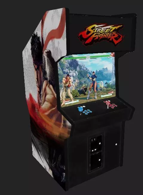 Arcade machine metal slug and street fighter Low-poly 3D model Low-poly 3D model_0