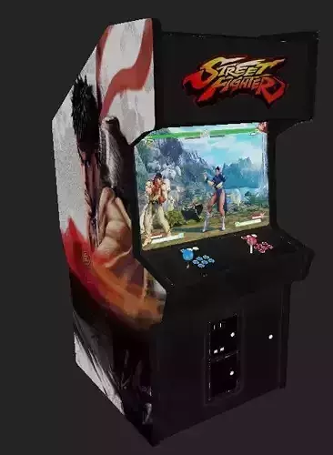 Arcade machine metal slug and street fighter Low-poly 3D model Low-poly 3D model
