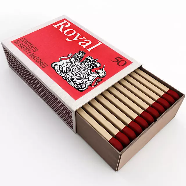 Matches royal pack of cigarettes 3D model_0