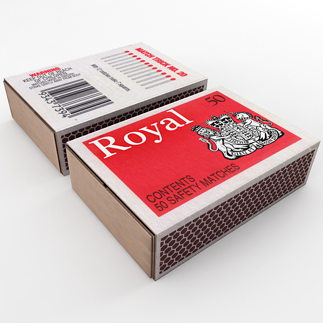 Matches royal pack of cigarettes 3D model_3