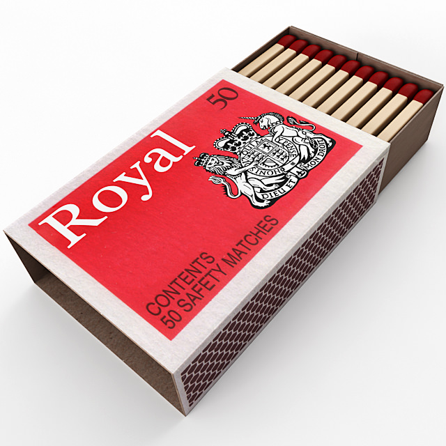 Matches royal pack of cigarettes 3D model_2
