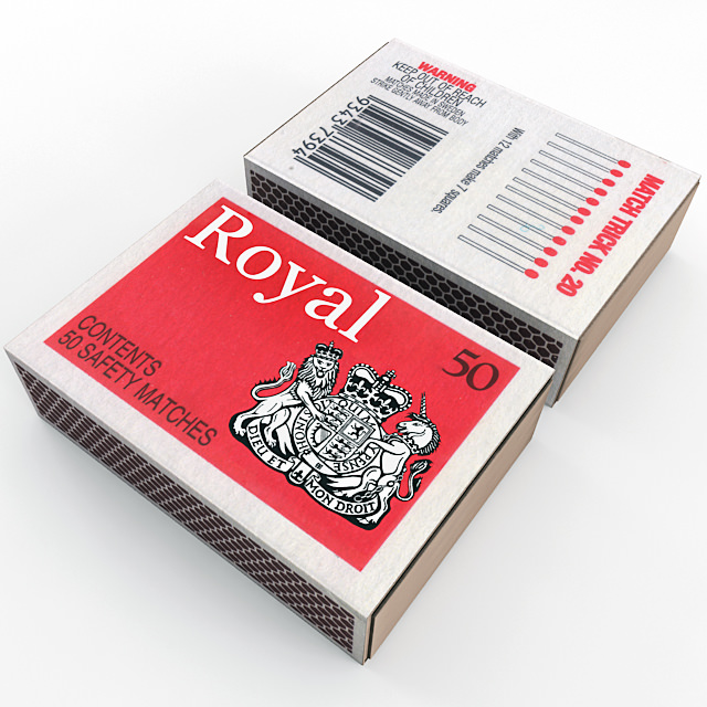 Matches royal pack of cigarettes 3D model_1