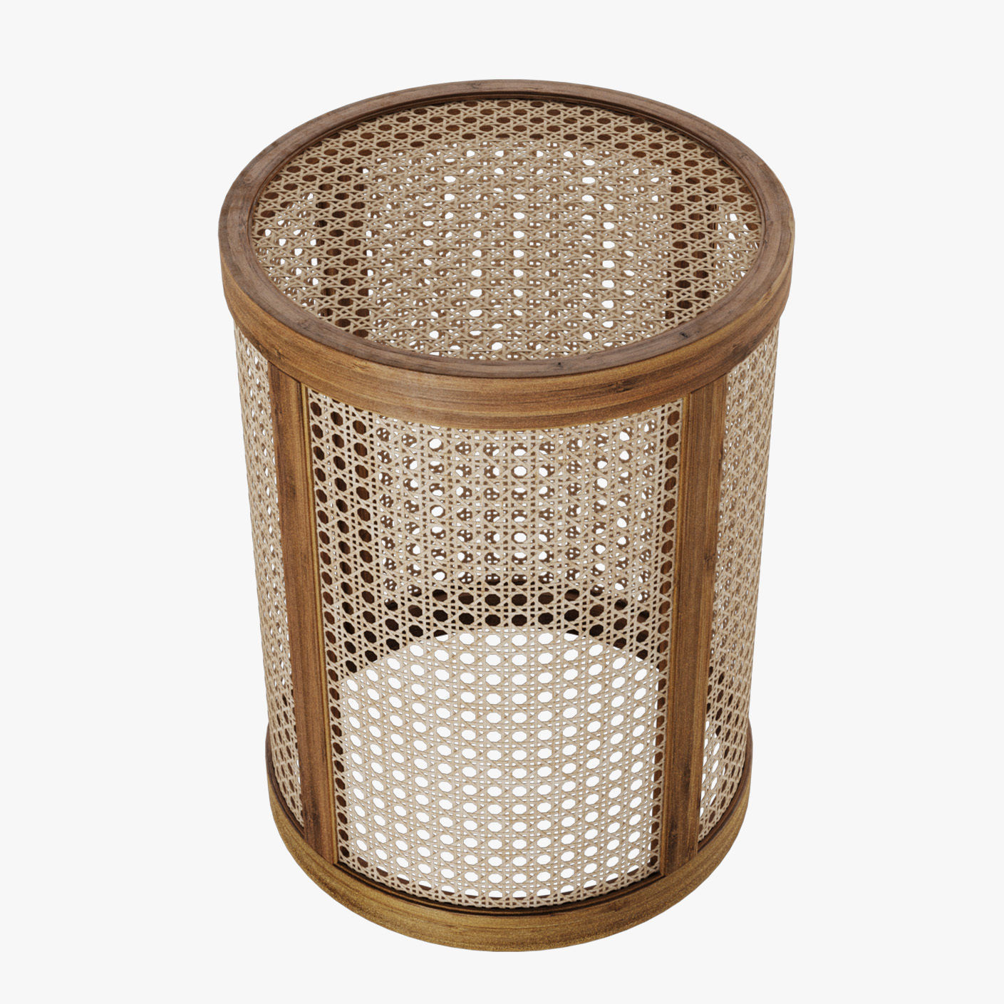 Rattan bench 3D model_2