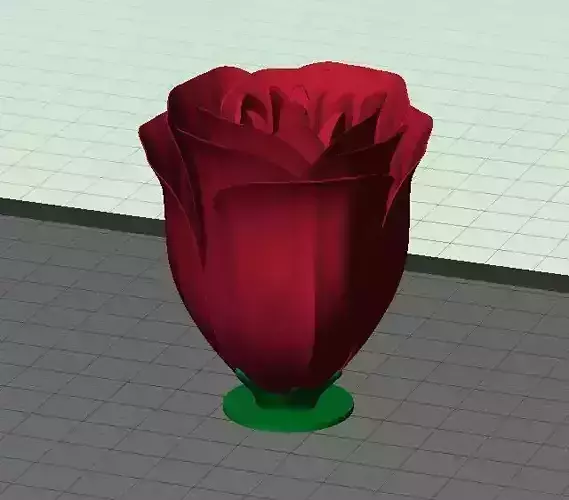 Rosa rose on table Free 3D print model