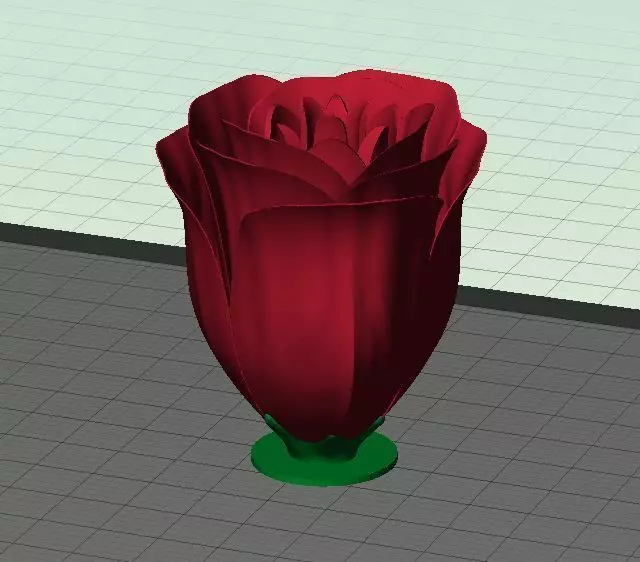 Rosa rose on table Free 3D print model_0