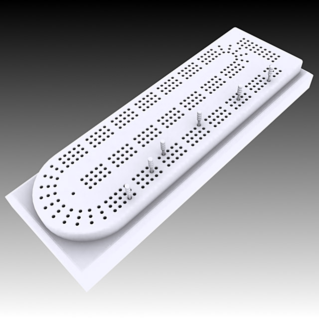 Cribbage Card Game Board 3D model_5