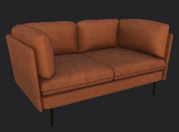 Couch DONKERTURKOOIS Unity ready Low-poly 3D model Low-poly 3D model_12