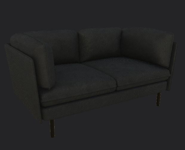 Couch DONKERTURKOOIS Unity ready Low-poly 3D model Low-poly 3D model_6