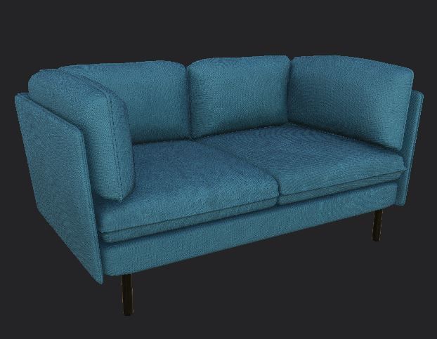 Couch DONKERTURKOOIS Unity ready Low-poly 3D model Low-poly 3D model_5