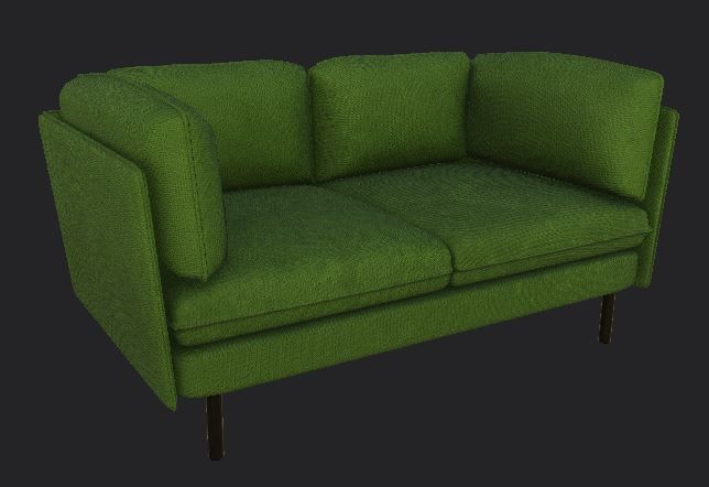 Couch DONKERTURKOOIS Unity ready Low-poly 3D model Low-poly 3D model_7