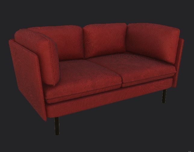 Couch DONKERTURKOOIS Unity ready Low-poly 3D model Low-poly 3D model_3