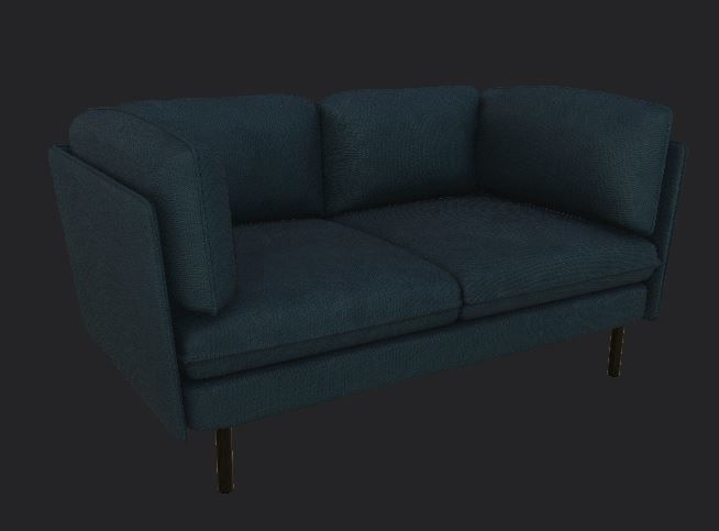 Couch DONKERTURKOOIS Unity ready Low-poly 3D model Low-poly 3D model_2
