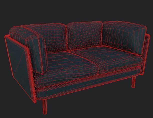 Couch DONKERTURKOOIS Unity ready Low-poly 3D model Low-poly 3D model_8