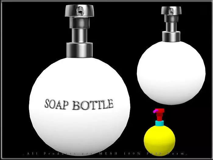 Soap Bottle Dispenser - Round Low-poly 3D model_0