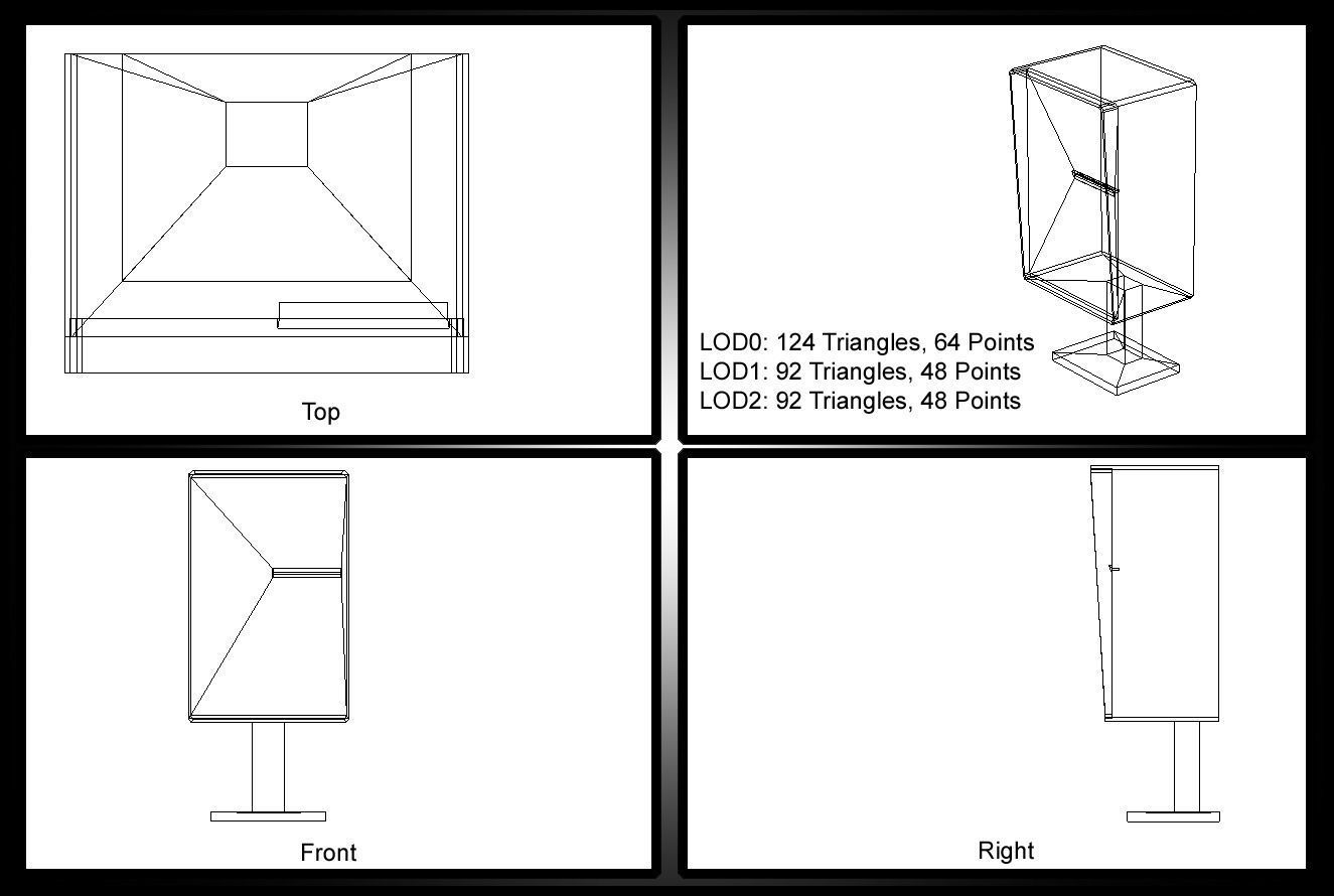 Apartment Mailbox Low-poly 3D model_6